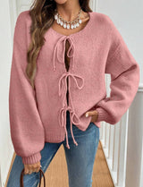 Vest Med Sløjfer Foran - Akryl Cardigan