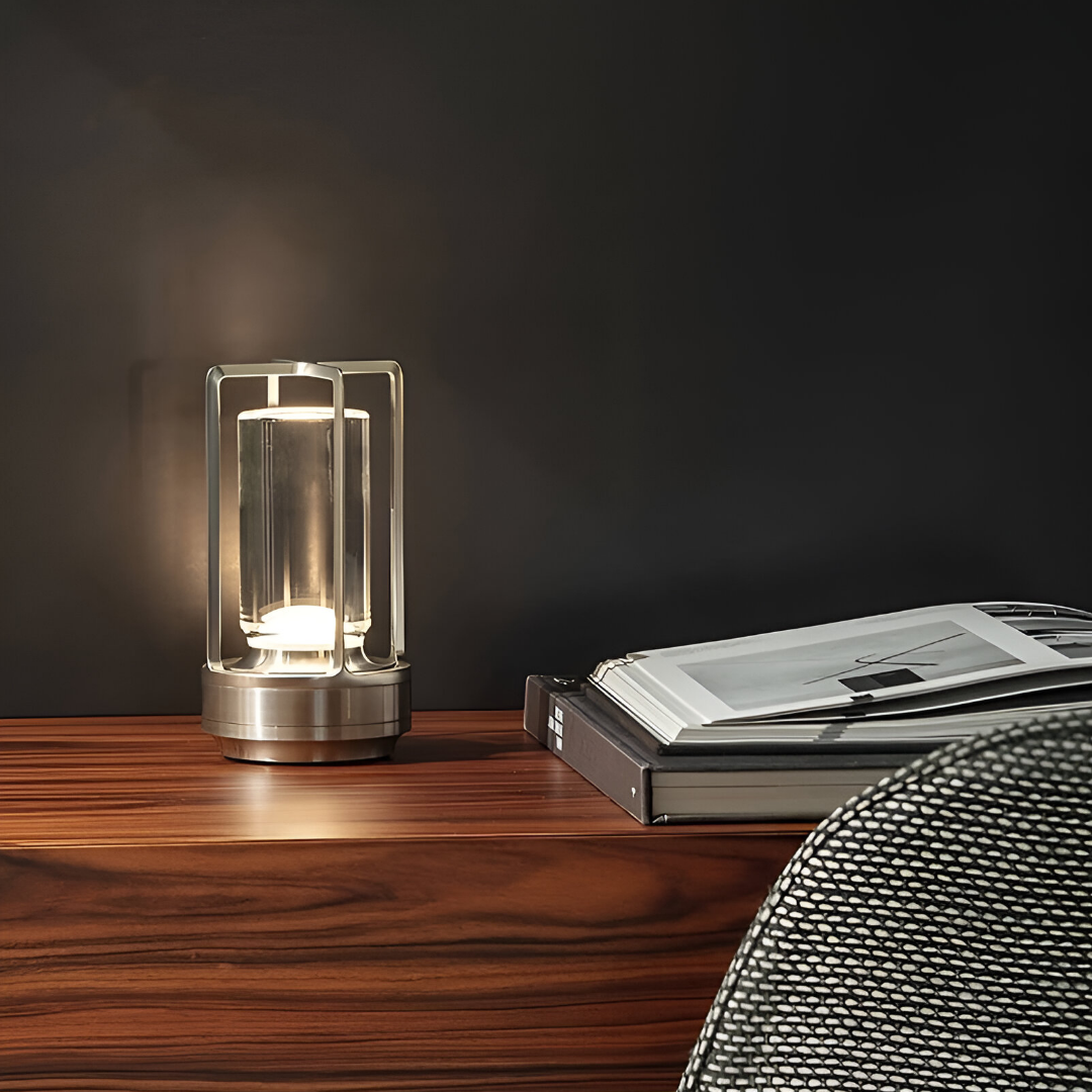 Modern mood lamp – Elegant cylindrical table lamp with warm light