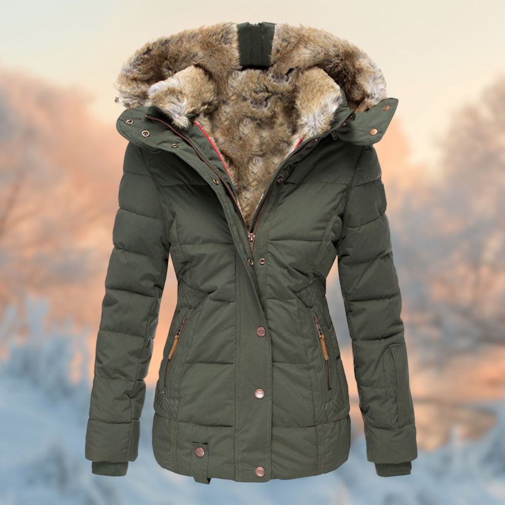 Ladies' Winter Jacket – Warm Jacket with Luxury Fur Collar and Hood