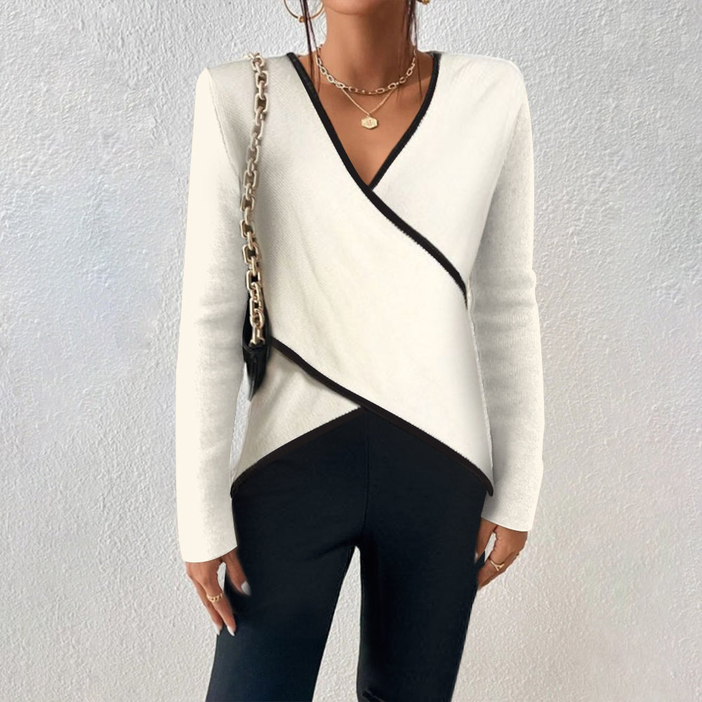 Elegant V-hals Wrap Sweater til Enhver Anledning