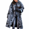 Lang Dame Vinterfrakke – Varm Oversized Jakke i Forskellige Prints
