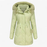 Ladies' Winter Jacket – Elegant Warm Jacket with Fur Collar and Hood