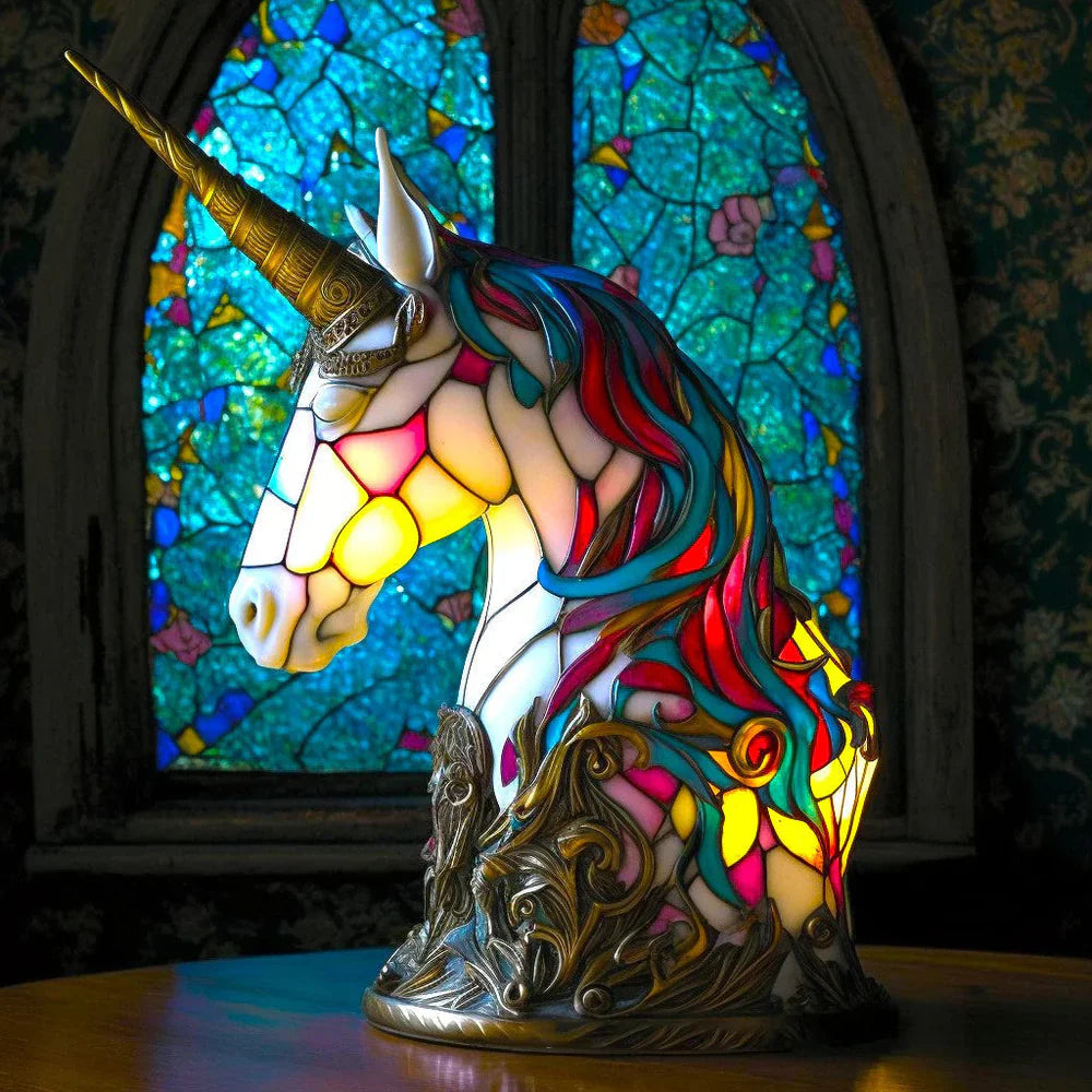 Kunstnerisk Bordlampe med Dyremotiver