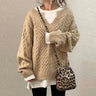 Ladies Oversized Cable Knit – Warm Cozy Knitted Sweater