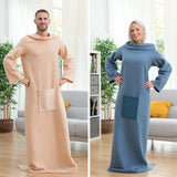 Bærbar Tæppetrøje – Varm og Komfortabel Fleece Snuggle Tæppe