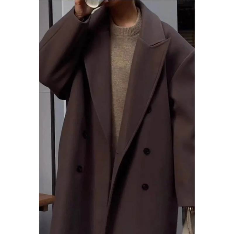 Dame Lang Elegant Frakke – Stilfuld Overfrakke med Klassisk Snit