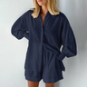 Sommer To-delt Sæt Dame Bluse og Shorts