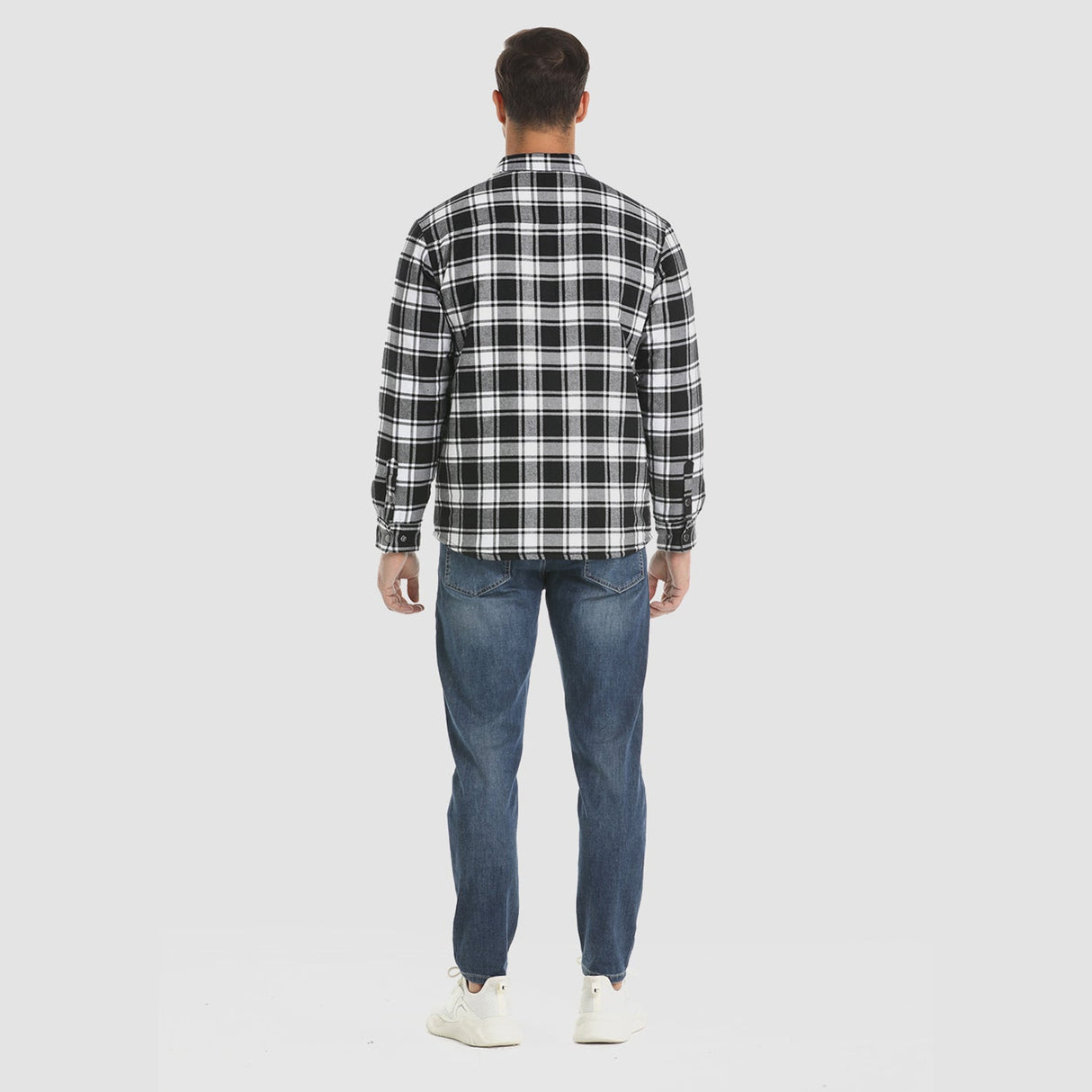Herre Flannel Vintervest med Vatteret Foring