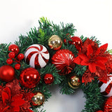 Weihnachtskranz mit Süßigkeiten-Dekoration – Roter Festlicher Winterkranz