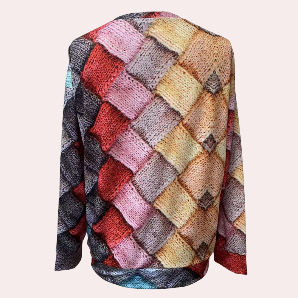 Farverig damebluse med print - Stilfuld og komfortabel