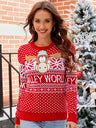 Women's Christmas Sweater – Colorful Winter Sweater with Christmas Tree Print