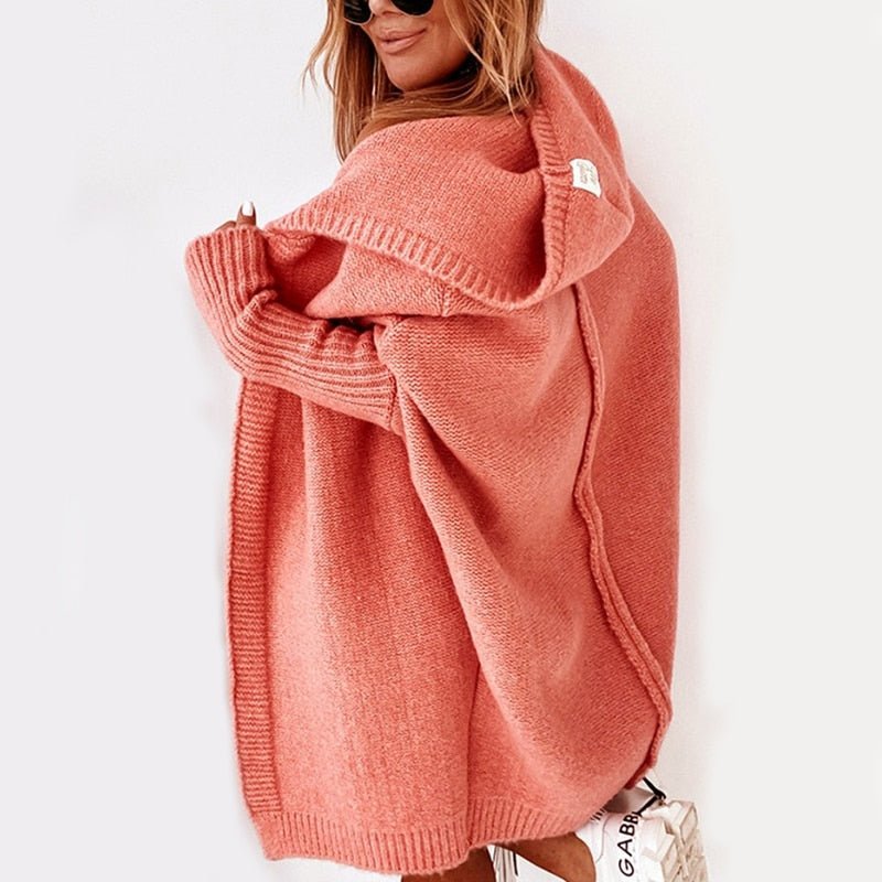 Krammende Oversized Cardigan med Hætte til Kolde Dage