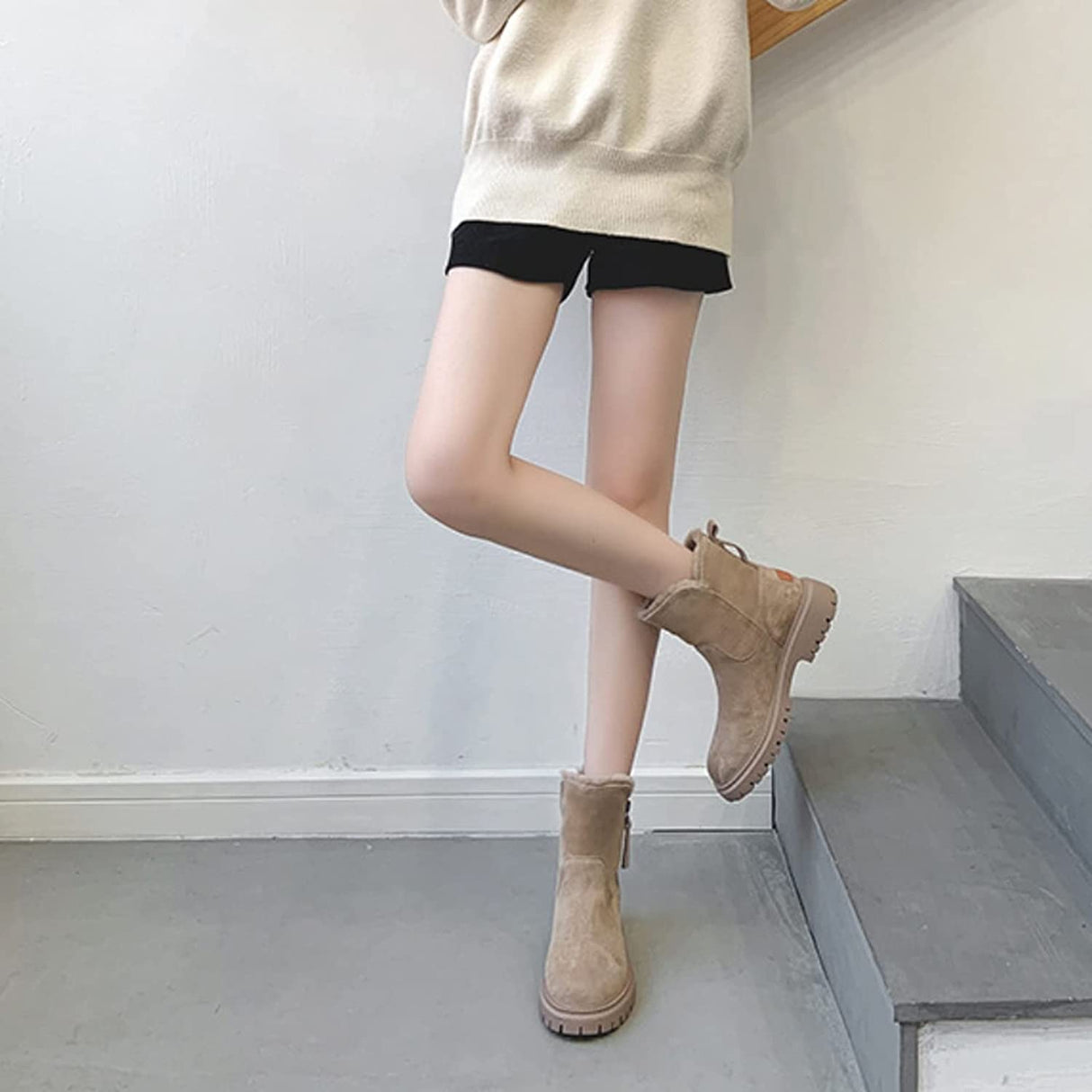 Ladies winter boots – Warm lined boots with zipper