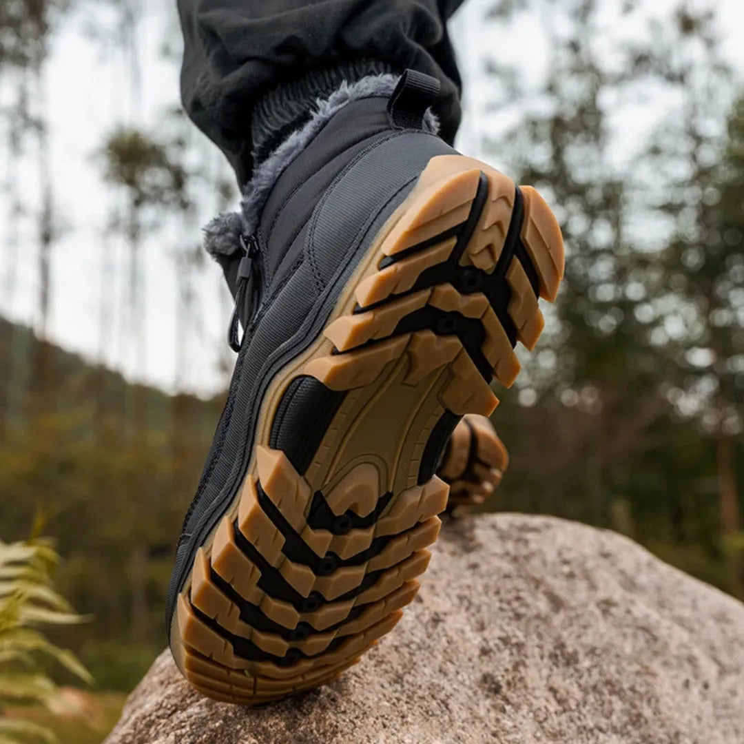Męskie zimowe buty outdoor – ciepłe antypoślizgowe botki z zamkiem błyskawicznym