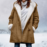 Women's winter jacket – Warm sherpa jacket with hood and toggle closure