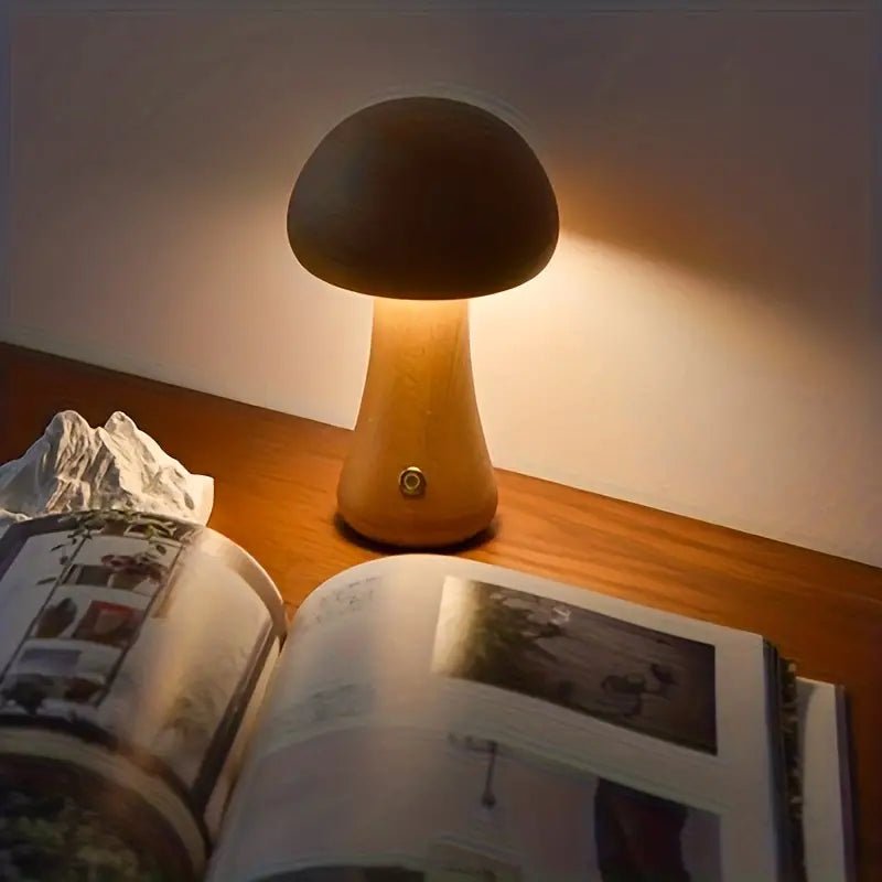 Retro Svamp Bordlampe med Blødt Diffust Lys