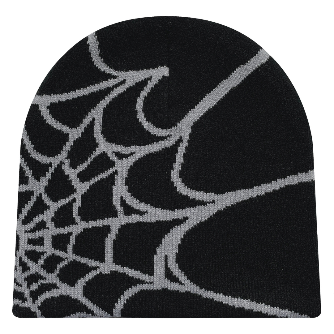 Spiderweb Beanie – Unisex Knitted Hat with Streetstyle Design