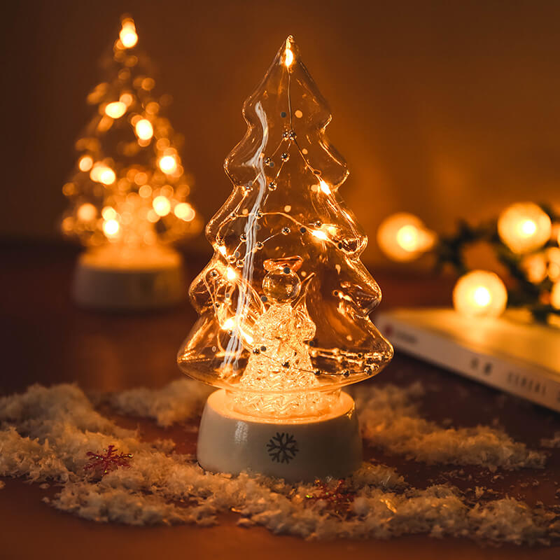 Glas LED Juletræslampe – Varm Lys Dekoration til Hjemmet