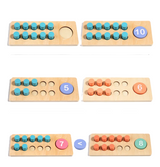 Træ Regnespil Sæt – Montessori Tælle- og Regnekort til Børn