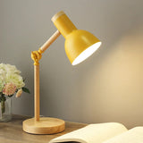 Farvet Træbordlampe med Justerbar Arm