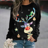 Women's Christmas Sweater – Winter Sweater with Reindeer Print