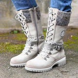 Ladies' winter boots – High lined boots with lace-up design