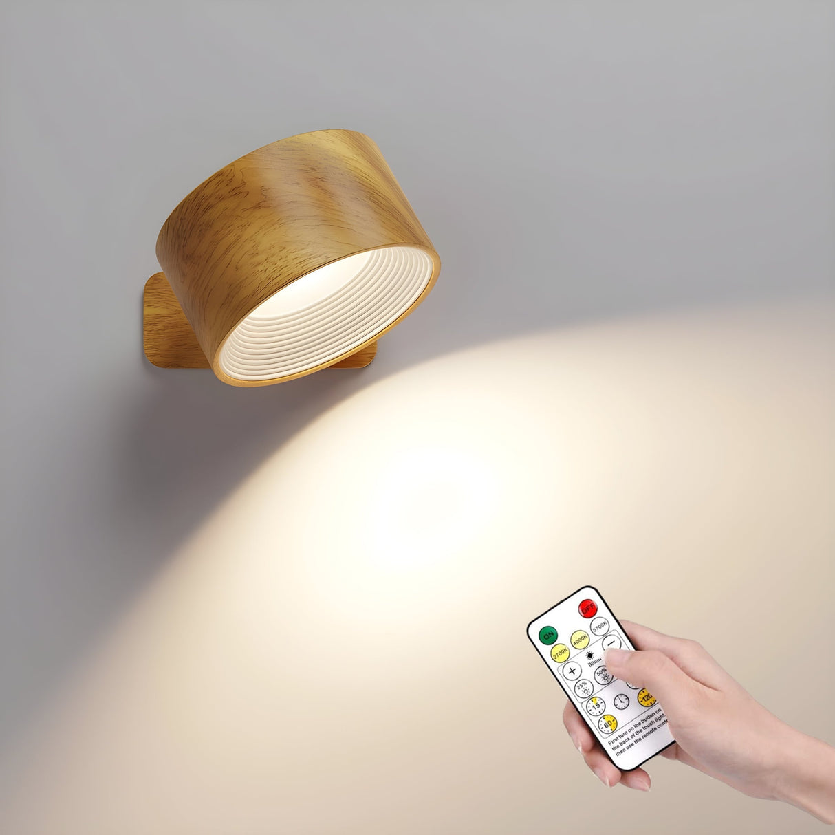 Trådløs LED Væglampe med 360° Drejefunktion og Touchbetjening