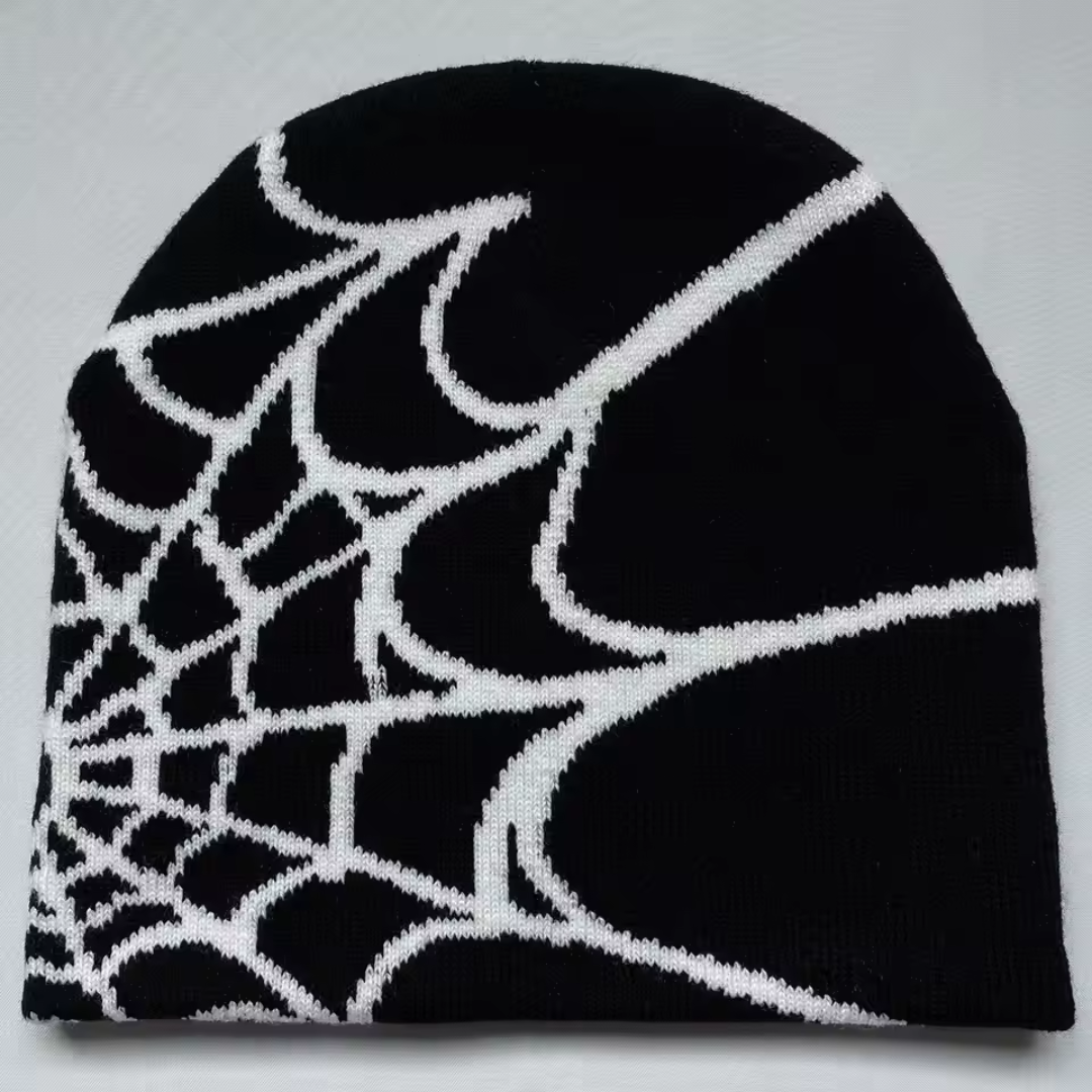 Spiderweb Beanie – Unisex Knitted Hat with Streetstyle Design