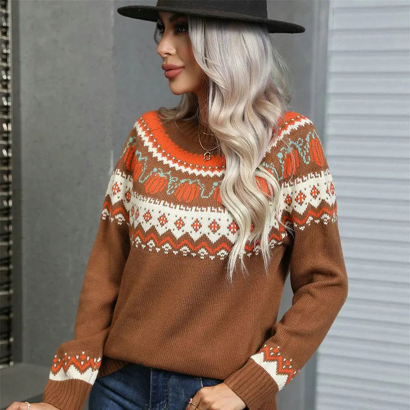 Lady Winter Knit – Nordic Knit Sweater with Atmospheric Pattern