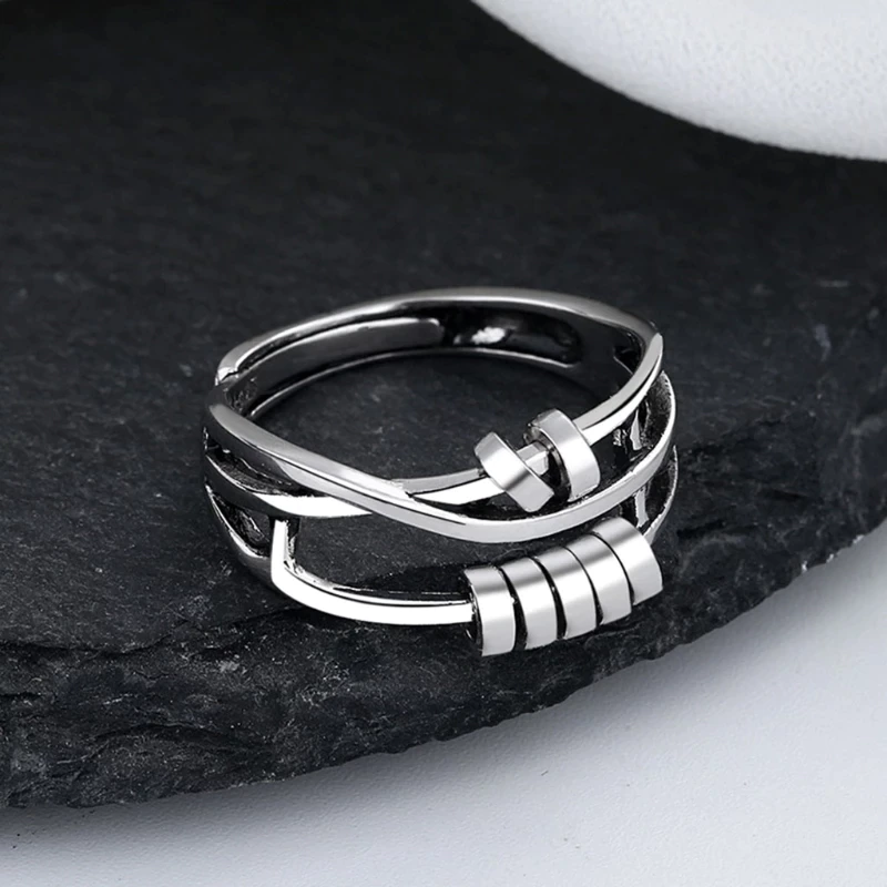 Ring mod Stress og Uro i 925 Sølv
