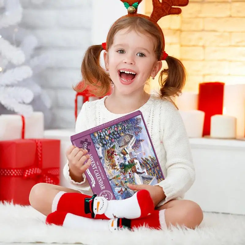 Puslespils Adventskalender med 24 Luger – 1008-Brikkers Juleudgave