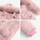 Ladies' Winter Jacket – Elegant Warm Jacket with Fur Collar and Hood