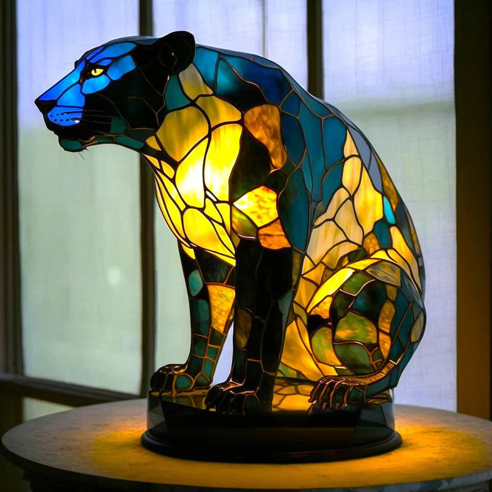 Kunstnerisk Bordlampe med Dyremotiver