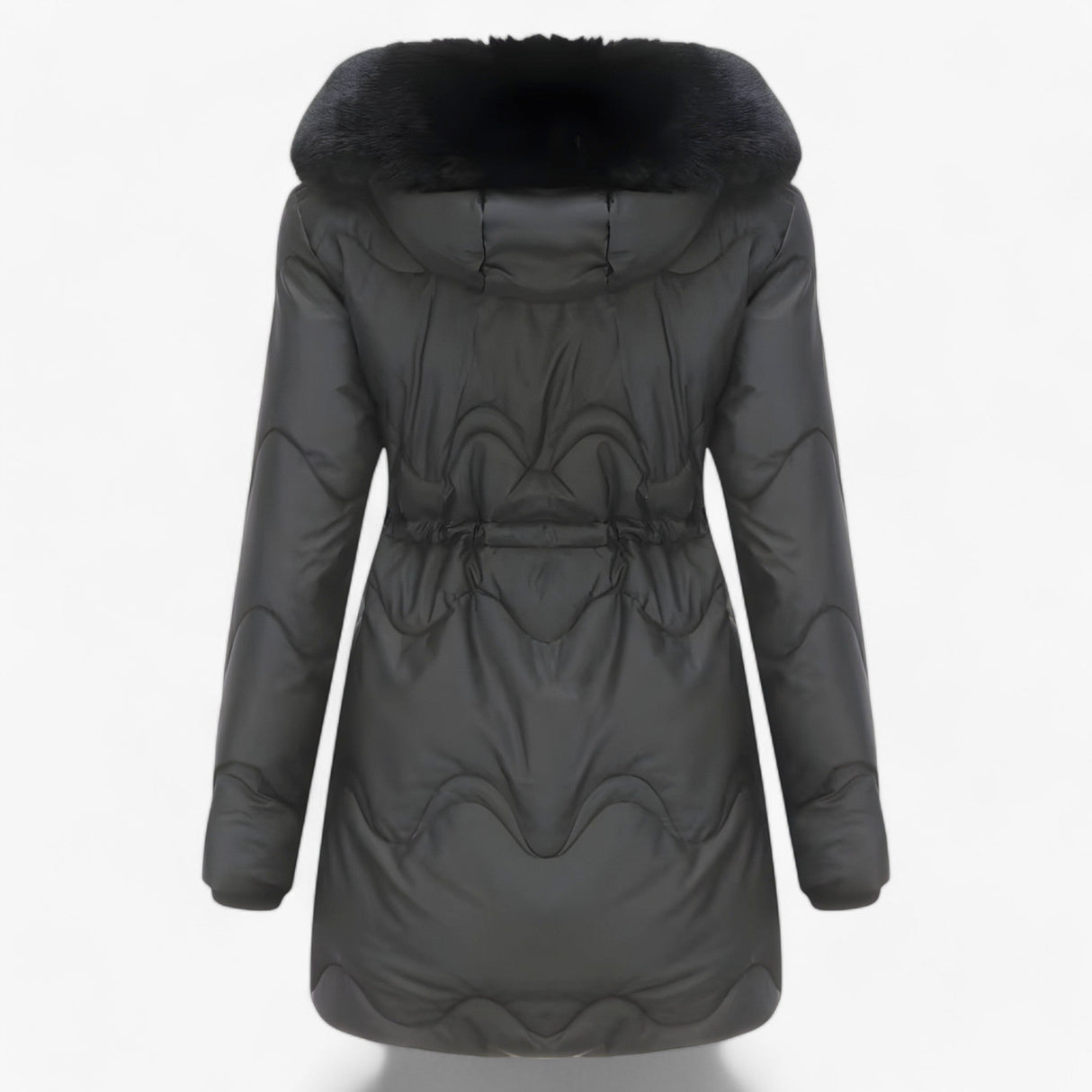 Ladies' Winter Jacket – Elegant Warm Jacket with Fur Collar and Hood