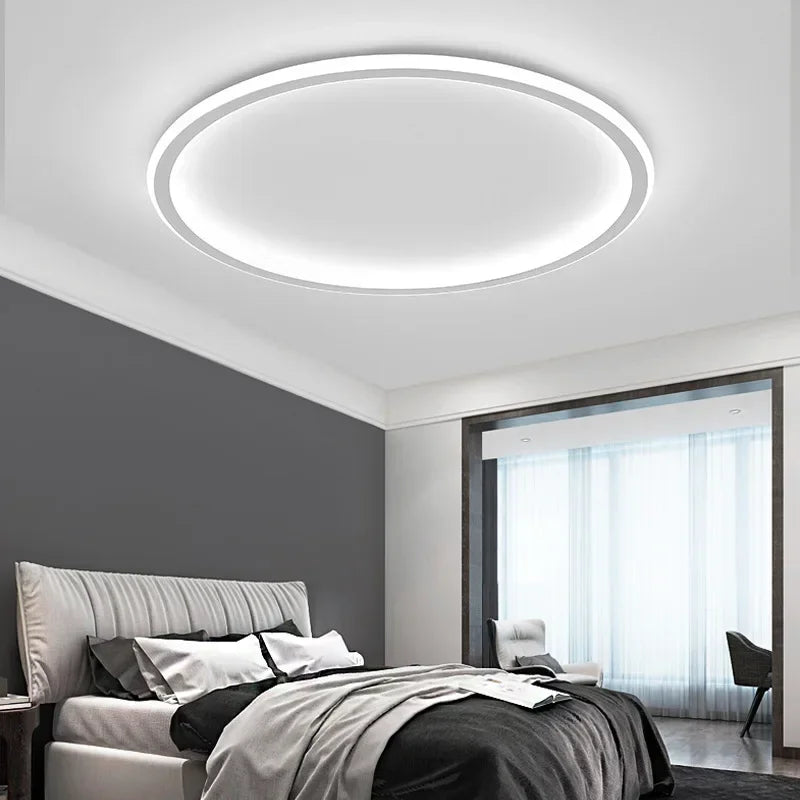 Moderne Skandinavisk LED Loftlampe - Dæmpbar, Energibesparende og Stilfuld til Stue, Spisestue og Gang