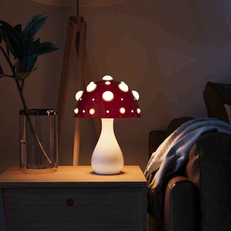 Svamp Bordlampe med Varmt LED Lys