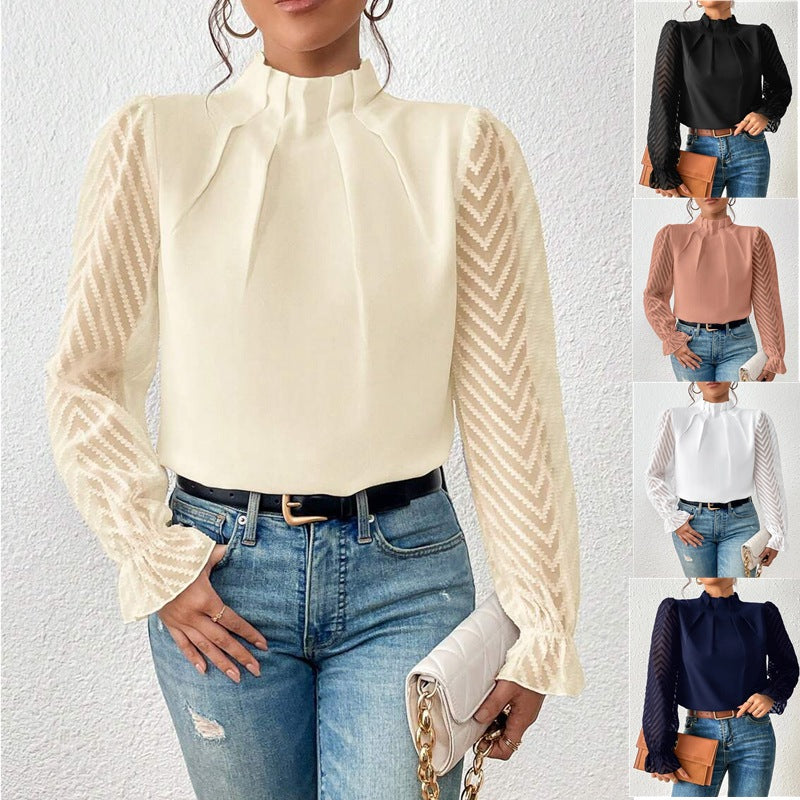 Elegant Printet Dame Top til Enhver Anledning