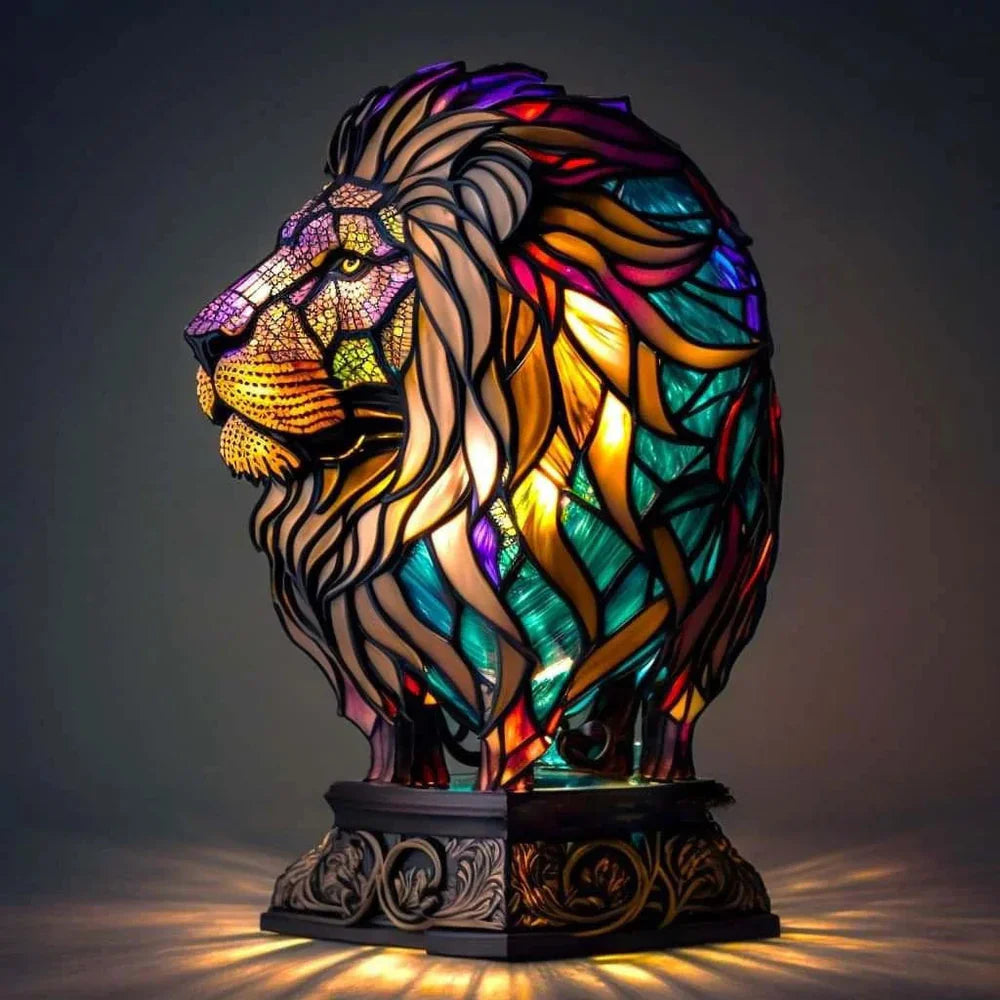 Kunstnerisk Bordlampe med Dyremotiver