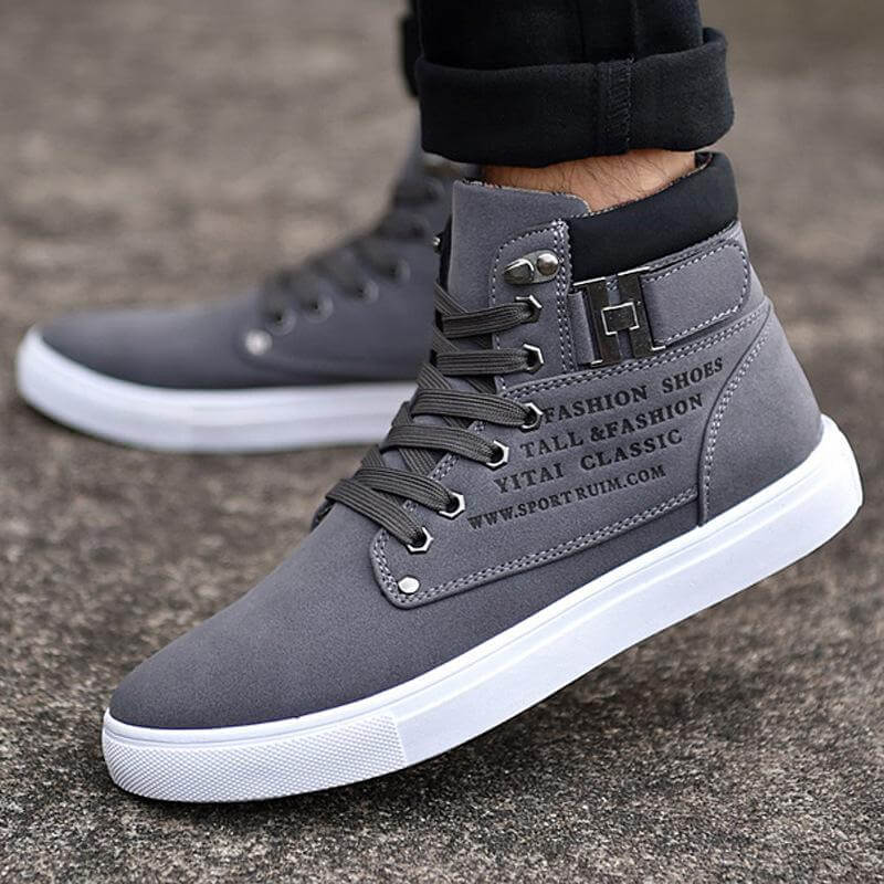 Herre Casual Mid-Top Støvler – Komfortable Stilfulde Sneakers