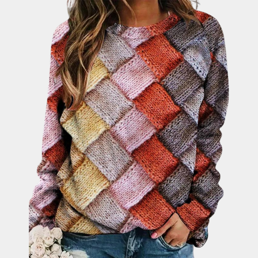 Farverig damebluse med print - Stilfuld og komfortabel