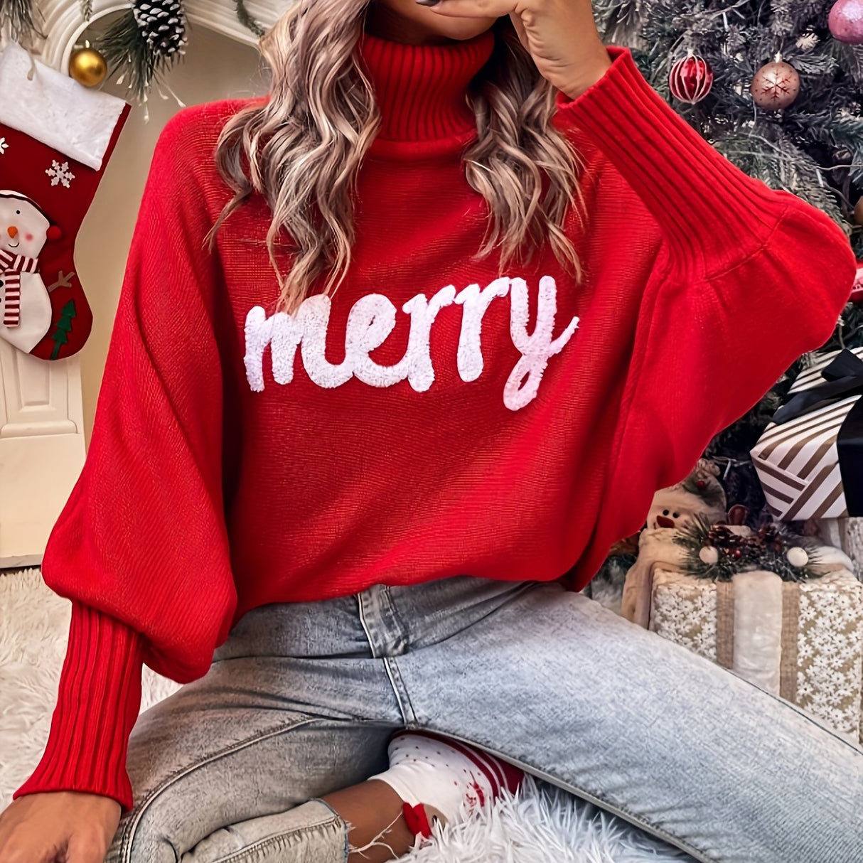 Dame Juletrøje “Merry” – Komfortabel Vinter Sweater