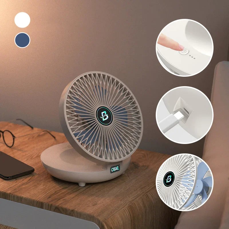 Elegant Bærbar Ventilator | Stilfuld, Sammenklappelig Ventilator for Komfort