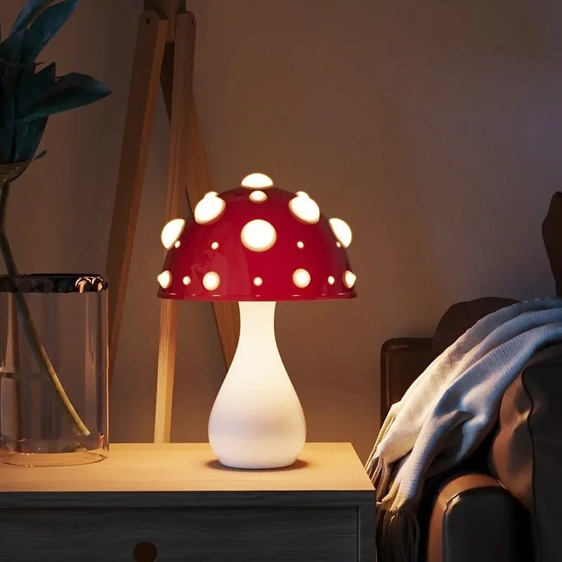 Svamp Bordlampe med Varmt LED Lys