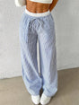 Dame Bukser med Brede Ben - Casual Stribet Design 0