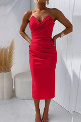 Dame Midi Tube Kjole - Elegant Bodycon Festkjole til Særlige Lejligheder 1