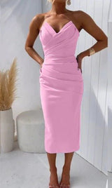 Dame Midi Tube Kjole - Elegant Bodycon Festkjole til Særlige Lejligheder 5
