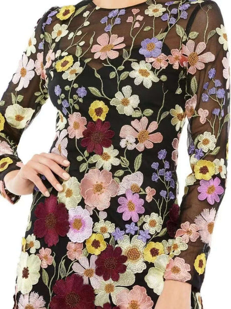 Damer 3D-Blomsterbroderet Festkjole til Alle Årstider 5