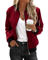 Damernes Bomber Jakke - Klassisk Sporty Stil med Lommer
