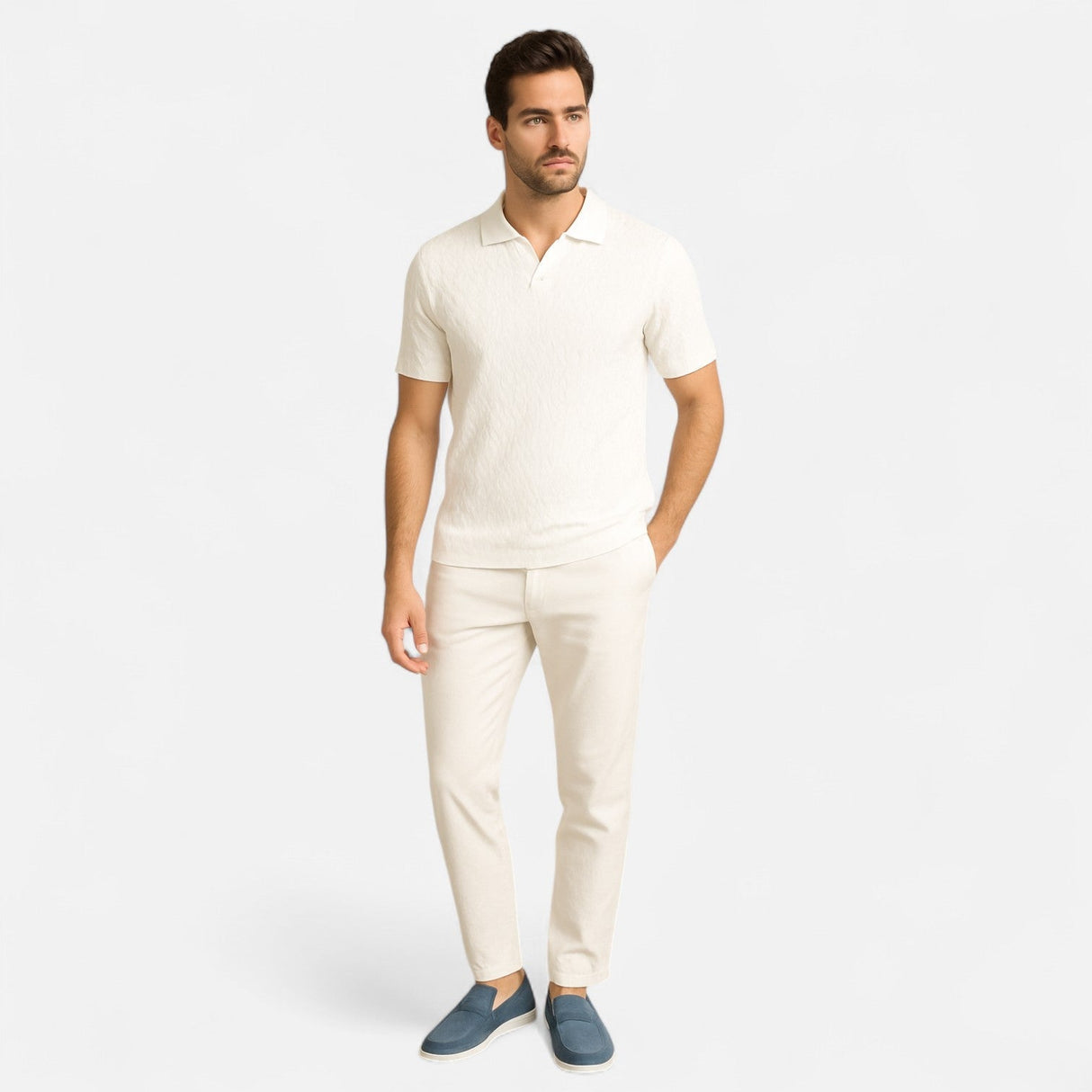 Herre Poloshirt med Knaplukning