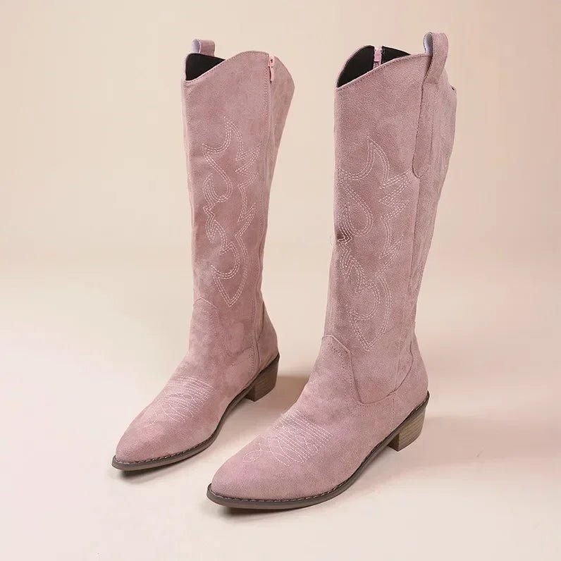 Knælange Cowboystøvler til Damer Med Broderede Detaljer 0